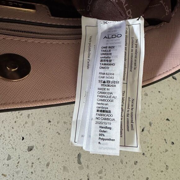 Aldo Pink Vegan Leather Elegant Satchel Handbag Crossbody Purse with Scarf NWOT - Picture 16 of 16